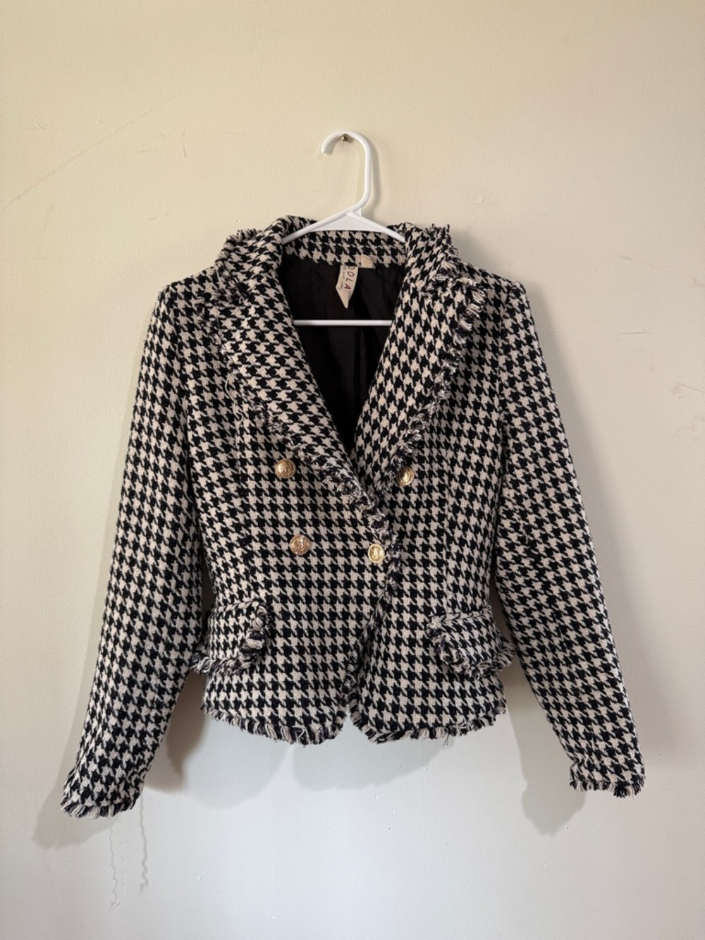 Anthropologie Dolan double breast Houndstooth blazer small